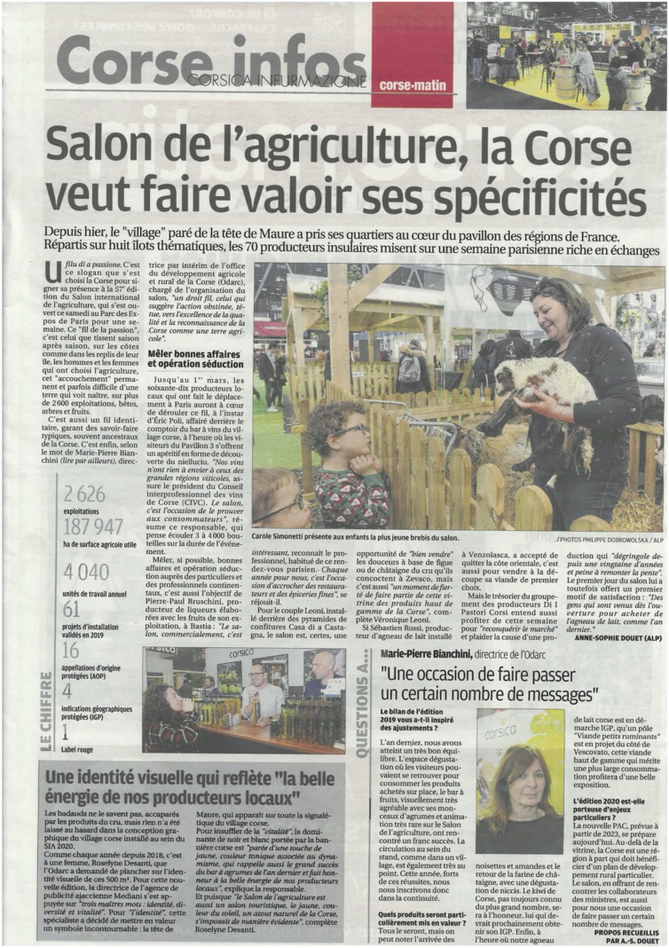 La passion et le savoir-faire Corse au Salon de l'agriculture La passion et le savoir-faire Corse au Salon de l'agriculture