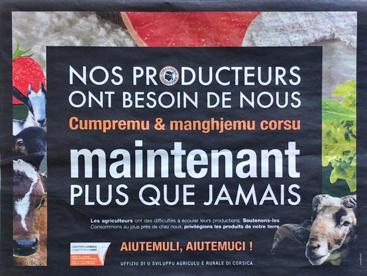 Aiutemu i nostri pruduttori, cumpremu è manghjemu corsu Aiutemu i nostri pruduttori, cumpremu è manghjemu corsu