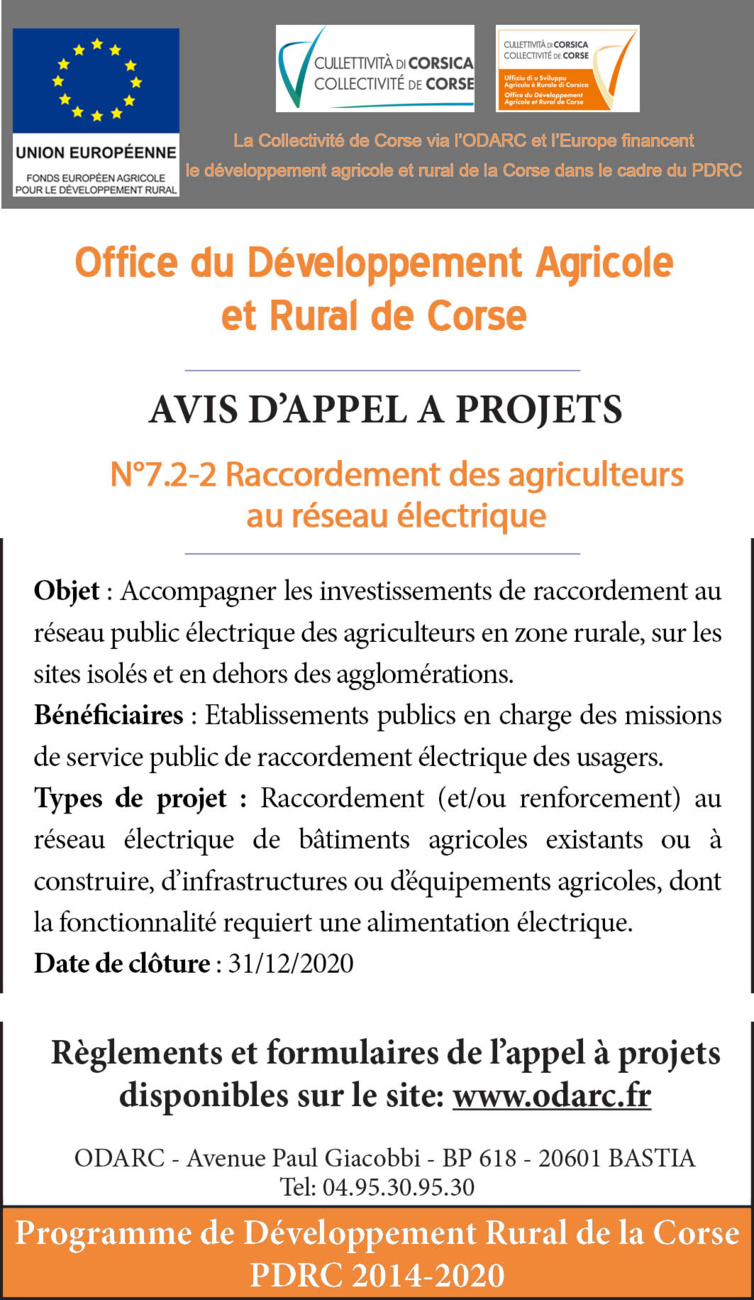 AAP 7-2-2 Electrification des exploitations agricoles AAP 7-2-2 Electrification des exploitations agricoles