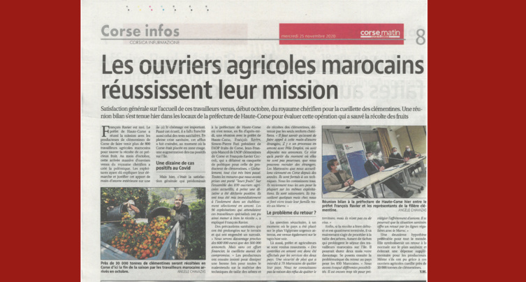 Les ouvriers agricoles Marocains réussissent leur mission.