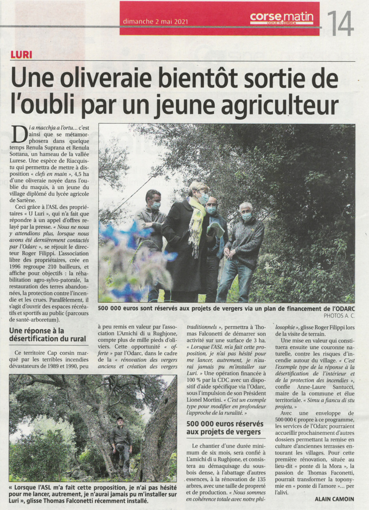 Corse-Matin 02 mai 2021 Corse-Matin 02 mai 2021