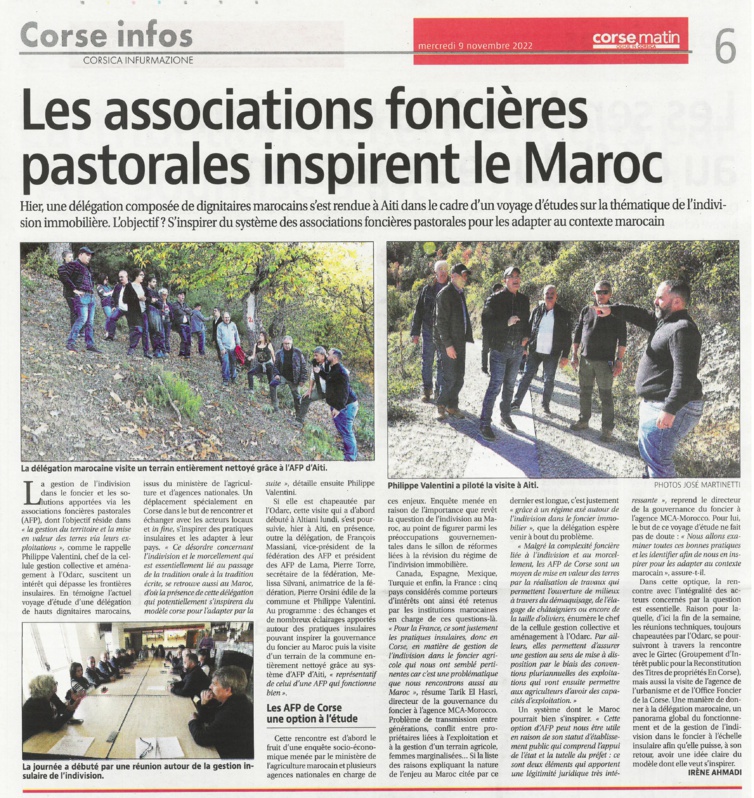 L'agence MCA-Morocco se déplace en Corse L'agence MCA-Morocco se déplace en Corse