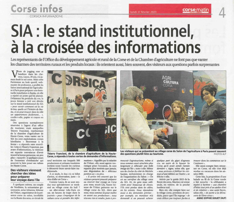 La Corse au Salon International de l'Agriculture La Corse au Salon International de l'Agriculture