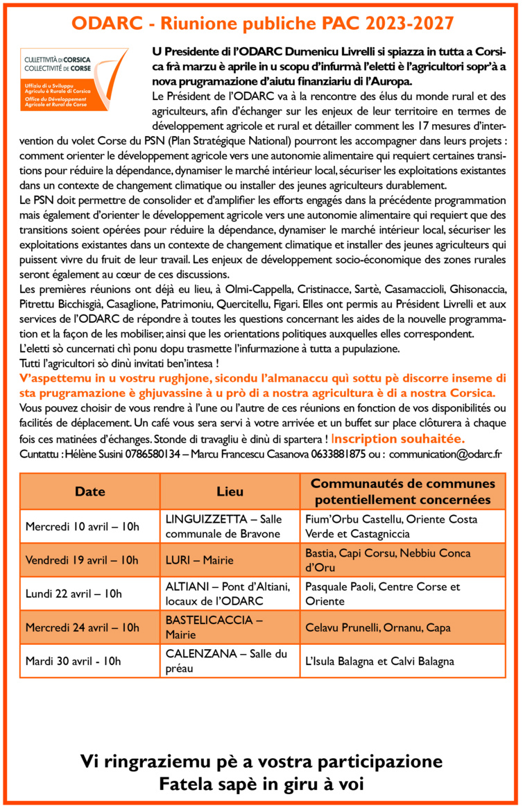 ODARC- Riunione publiche PAC 2023-2027 ODARC- Riunione publiche PAC 2023-2027