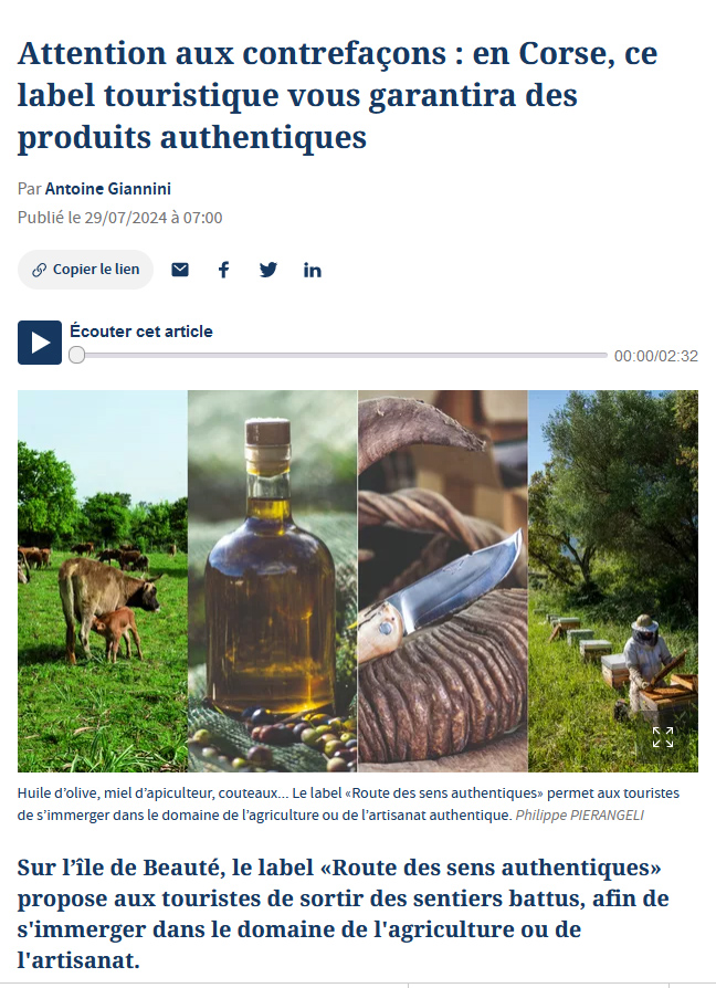 Le Figaro invite ses lecteurs à la qualité des produits corses Le Figaro invite ses lecteurs à la qualité des produits corses