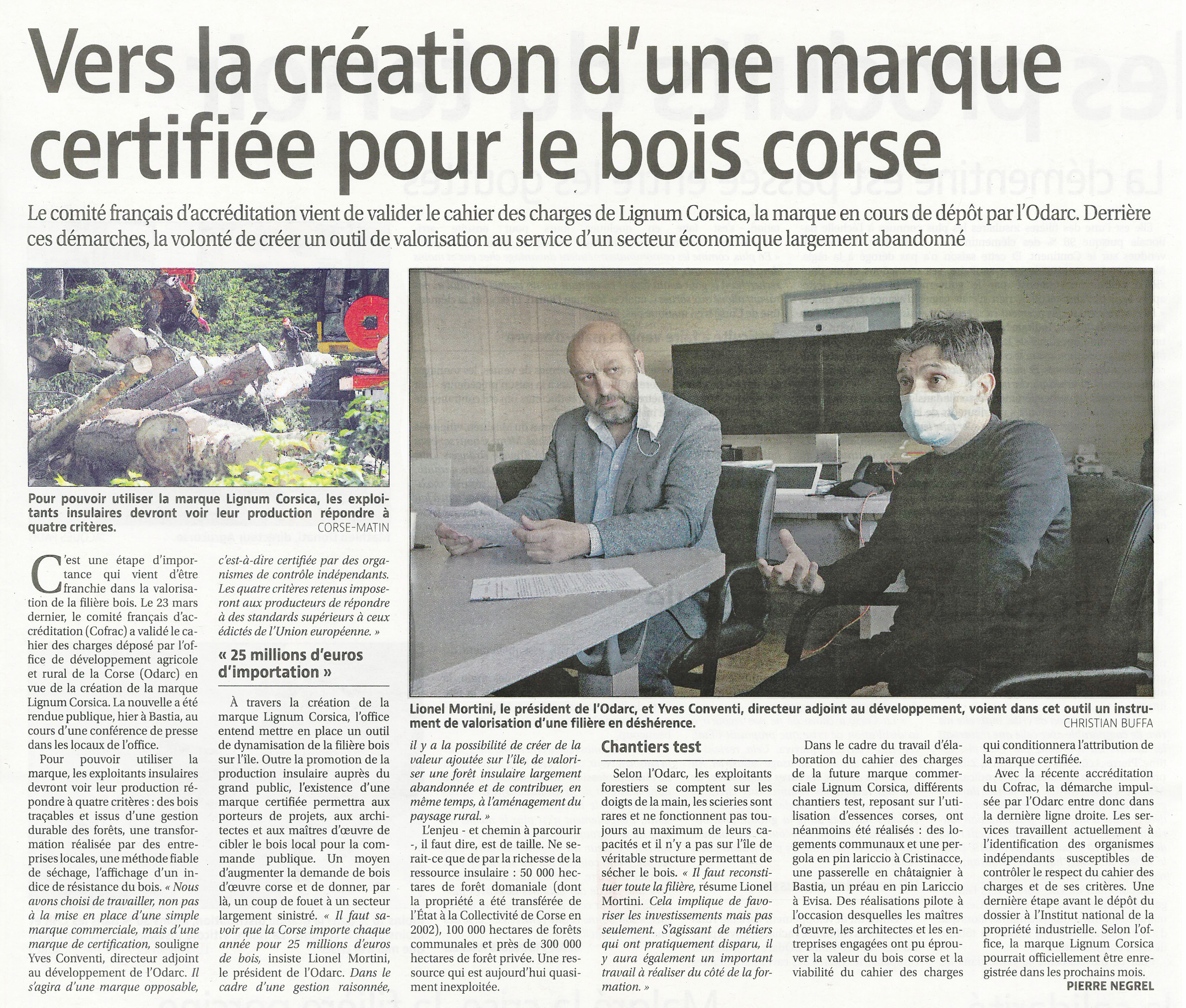 Corse-Matin 30 mars 2021