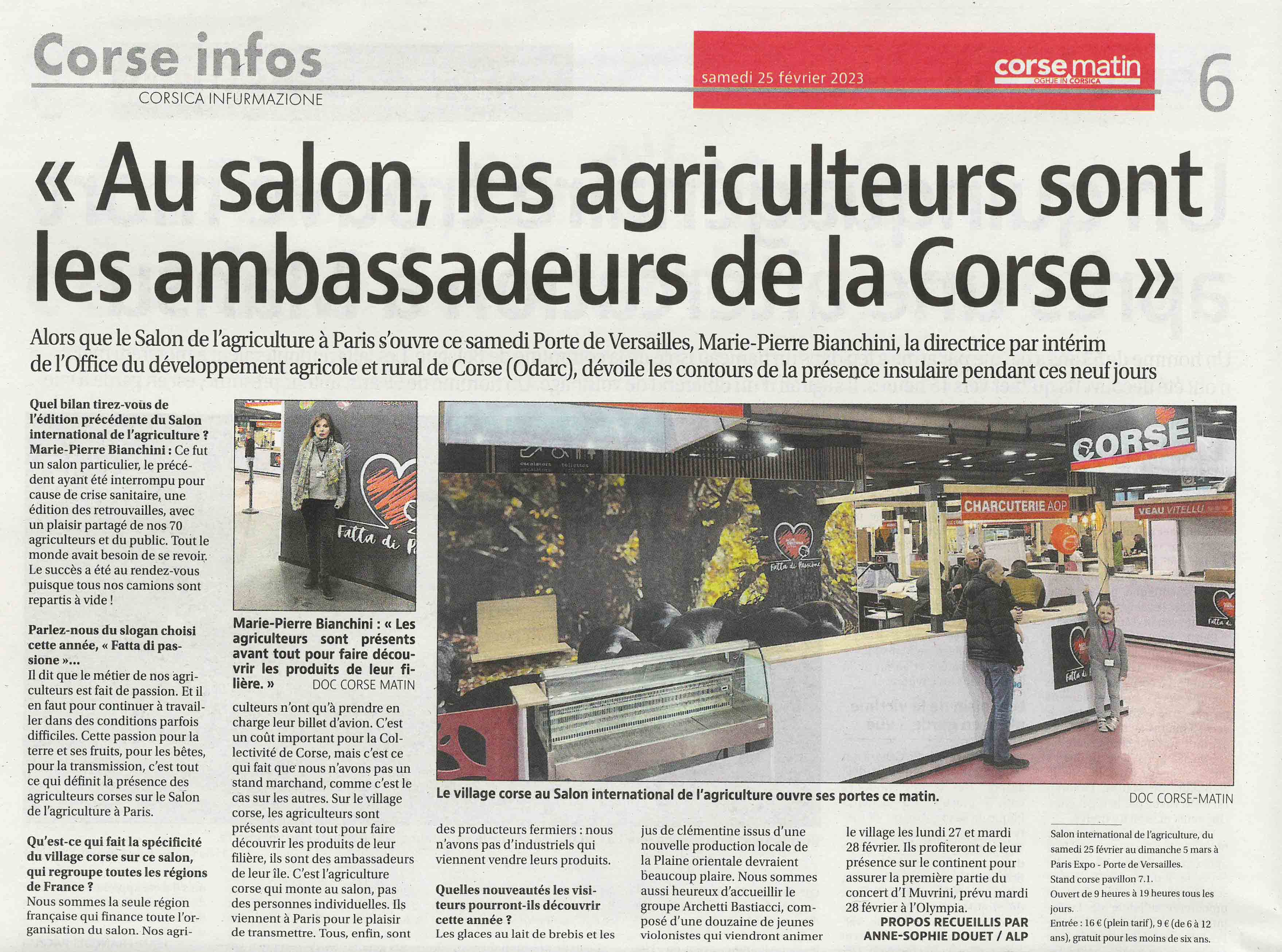 La Corse au Salon International de l'Agriculture La Corse au Salon International de l'Agriculture